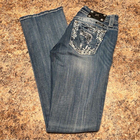 Miss Me Sz 28 Relaxed Boot Denim Jeans - Picture 1 of 9